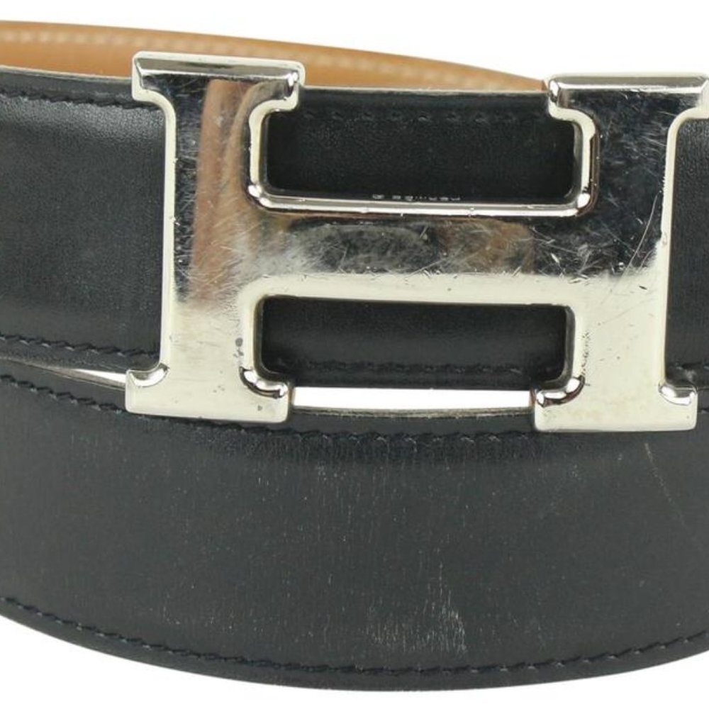 Hermès 32mm Reversible H Logo Belt Kit Black x Brown x Silver 929her87
